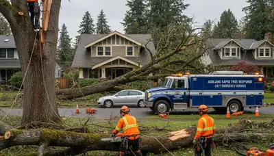 Emergency tree removal crews clearing storm damage for homeowners in Ashland near Columbia, MO