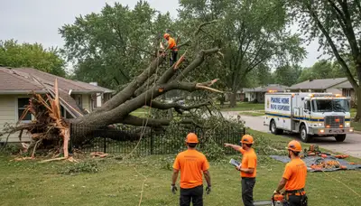 Emergency tree removal after storm damage in Prairie Home near Columbia, MO restoring property safety