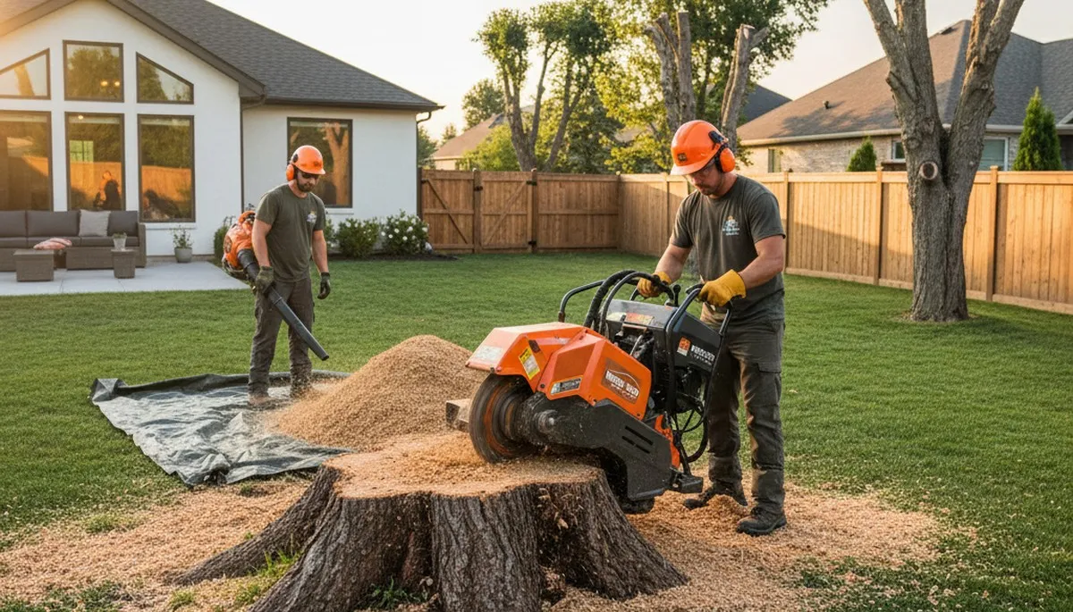 Professional stump removal service in Columbia, MO restoring smooth, safe lawn by Chop Chop Tree
