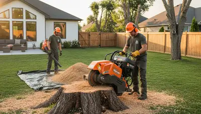 Professional stump removal service in Columbia, MO restoring smooth, safe lawn by Chop Chop Tree